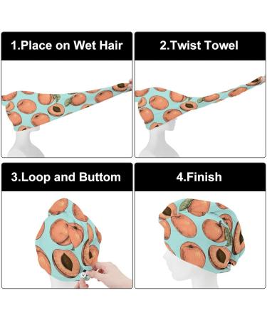 Super Absorbent Apricots Microfiber Hair Towel Wrap for Women | 10x26 Inch Hair Turban with Button | Fast International Shipping - Buy Online on GoSupps.com