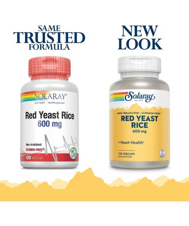Solaray Red Yeast Rice 120 VegCaps - Heart & Cardio Support, Non-Irradiated, Citrinin-Free - Buy Online on GoSupps.com