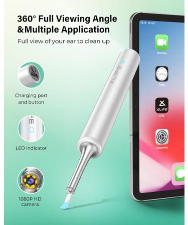 Xlife Ear Wax Removal 1080P HD Camera & Blackhead Remover Kit - Ear Cleaner for iPhone, iPad & Android - 3.5mm Ultra-Thin Lens - C3 White - Buy Online on GoSupps.com