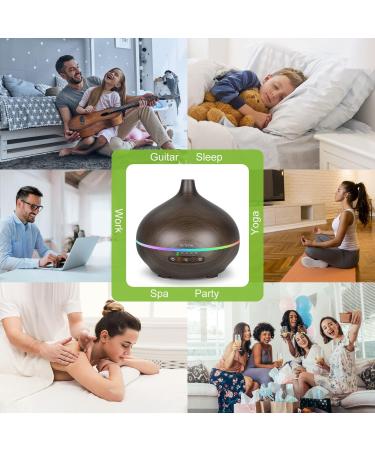 Gutiyyo 600ml Aroma Diffuser | Essential Oil Diffuser with 5x10ml Oils 7-Color LED Humidifier & Auto Shut Off - Buy Online on GoSupps.com