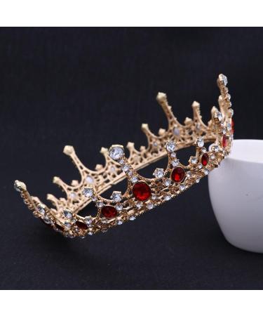 Frcolor Queen Crowns | Rhinestone Baroque Vintage Wedding Tiara & Crowns in Red - International Shipping Available - Buy Online on GoSupps.com