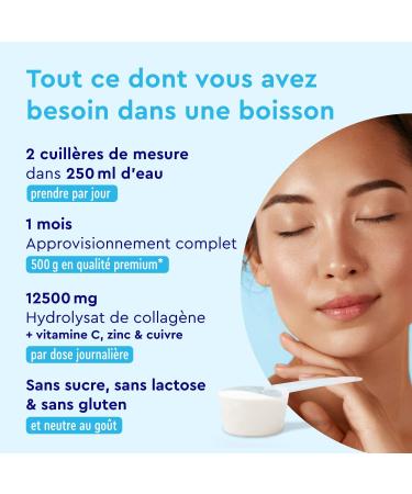Patented Marine Collagen Powder 500g Pure Hydrolyzed Collagen Peptides Type 1 With Vitamin C Copper & Zinc For Skin Joints & Hair* Neutral Taste No Additives - Buy Online on GoSupps.com