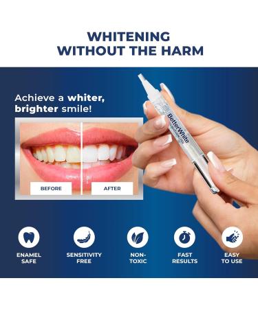 BetterWhite Teeth Whitening Pen (3 Pens) - Non-Sensitive Formula for 30+ Uses - Removes Years of Stains and Safe for Enamel - Dentist Formulated, Natural and Non-Toxic - Easy to Use and Travel-Friendly - Buy Online on GoSupps.com