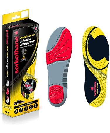 Sorbothane Double-Stitched Insoles - Yellow EU 44-45 (UK 10) | Premium Comfort for All-Day Support - International Shipping Available - Buy Online on GoSupps.com