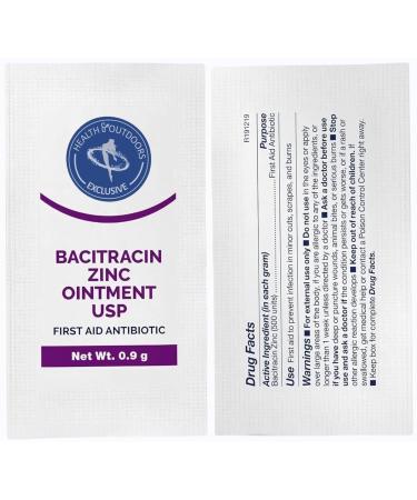 HEALTH & OUTDOORS Bacitracin Zinc Ointment USP - Antibiotic Ointment for Minor Cuts Scrapes Diaper Rashes Wound Care Burns and First Aid 48 Packets