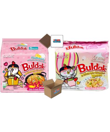 Samyang Korean Style Ramen Combo Packs - Carbonara 5x130g & Creamy Carbonara 5x140g - Boxed Treatz Carbonara 130g & Creamy Carbonara 140g 10