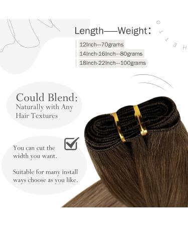 Hetto Balayage Hair Extensions - Real Remy Hair Weft #6/8/14 - 30cm 70g - Medium Brown to Dark Blonde - Buy Online on GoSupps.com