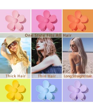 12 Pack Large Flower Hair Claw Clips - Anti-Slip Matte Finish - Hair Accessories for Thick and Thin Hair - 12 Colors - Buy Online on GoSupps.com