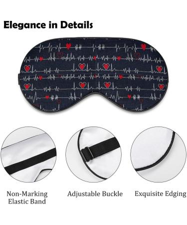 Adjustable Heart Beat Sleep Mask Eye Cover for Men and Women - Blocks Light for Better Sleep and Travel - Comfortable Blindfold with Adjustable Strap - Buy Online on GoSupps.com