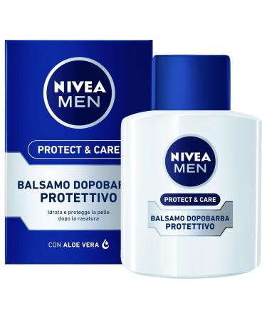 Nivea Men Protect & Care Aftershave flushing in the pack of 2 x 100 ml after shave men with aloe vera vitamin E and pro-vitamin B5 moisturizing bearing balm