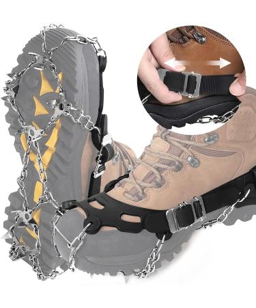 Doormoon Adjustable Ice Cleats for Hiking - 19 Stainless Steel Spikes - Anti-Slip Snow Grips for Boots/Shoes - Men/Women M US 5-8 ECR 36-41 - Buy Online on GoSupps.com
