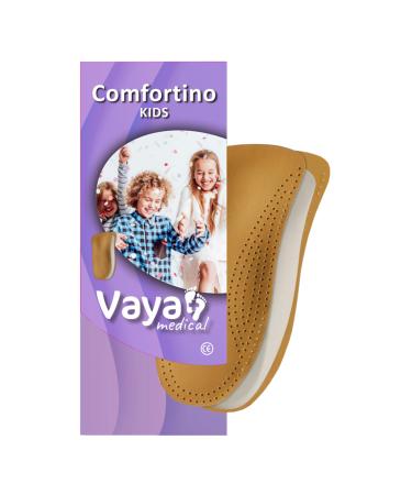Vaya Medical Orthopeadic Insoles for Flat Valgus Feet Shoe Insole for Children Insole Inner Sole for Child Made of Sheepskin Comfortino Brown 29 Size 10.5