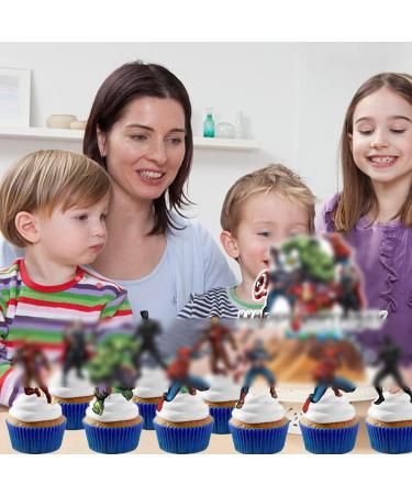 Avengers Cake Decorations- Pre-cut Cupcake Toppers - Stand-up Wafer Cake Decorations 25 Pcs Super Hero Cake Topper Cake for Decorations Supplies for Birthday Cake Decorations - Buy Online on GoSupps.com
