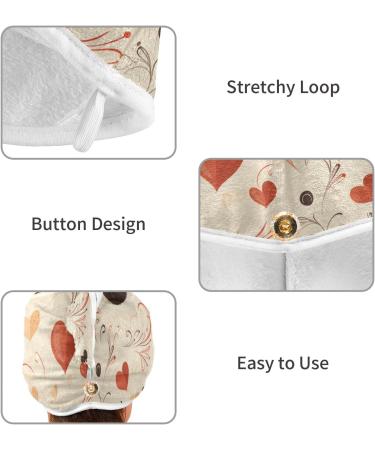 Coffee Heart Hair Towel 2 Pack - Super Absorbent Quick Dry Hair Turbans for Women & Girls - Buy Online on GoSupps.com