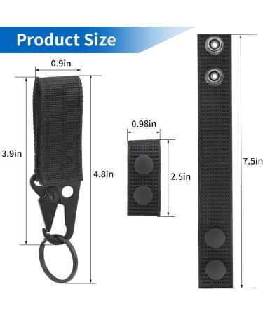 Belt Keepers with Tactical Gear Clip | Law Enforcement Nylon Duty Belt 2 Keepers with Key Holder | Police Black 5 Pcs - Buy Online on GoSupps.com