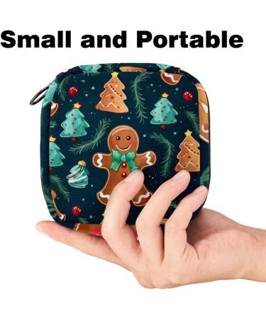 Muoooum Santa Claus Sanitary Napkin Storage Bag - Portable Menstrual Cup Case for Teens & Women | Zipper Closure | 4.7x6.6x6.6 in - Buy Online on GoSupps.com