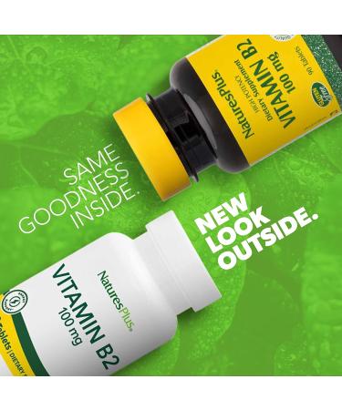 NaturesPlus Vitamin B2 (Riboflavin) 100mg - 90 Vegetarian Tablets | Energy & Metabolism Booster | Gluten-Free | Promotes Overall Health - Buy Online on GoSupps.com
