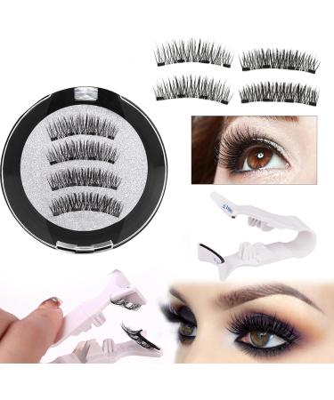 Magnetic Eyelashes Set | Magnetic Eyelashes Kit | Magnetic Natural Eyelashes | 4 Manga Magnetic Lashes Reusable Magnetic Eyelashes with Applicator Strong Hold Natural Magnetic Glueless Eyelashes - Buy Online on GoSupps.com