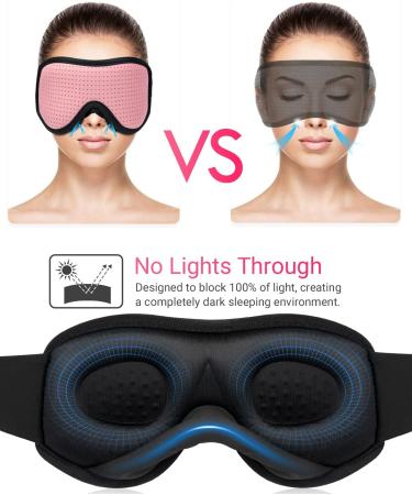 Musicozy 3D Breathable Silk Sleep Mask for Men and Women - Light Blocking Eye Cover for Travel, Office, Nap - Pink & Purple 2 Pack - Buy Online on GoSupps.com