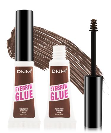 Tinted Eyebrow Gel 2Pcs Medium Brown Waterproof Long-Lasting Brow Gel Transfer-Proof Thickening Extreme Hold Eyebrow Glue Without Residue Shapes and Sculpts Brows Natural brow Makeup for Women-03 03 Medium Brown