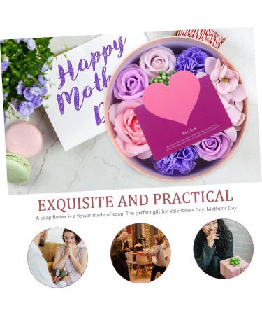Ipetboom Preserved Flower Decoration Artificial Plants Scented Soap Rose Petals Plant Indoor Christmas Decorations Scented Soap Roses Gift Indoor Plant Soap Flower Purple Delicate Gift Box 16.2X16.2X8.2CM Purple - Buy Online on GoSupps.com