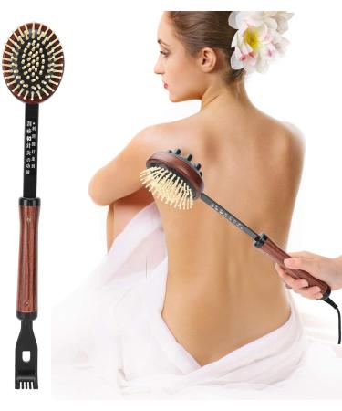 Verdant Touch 3-in-1 Manual Massage Device Scalp Hammer & Back Scraper 37cm Black & Silver - Buy Online on GoSupps.com