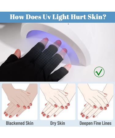 OYANIMO 2 Pairs UV Gloves for Gel Nail Lamp - Professional UPF50+ Protection Gloves for Manicures - Fingerless Anti UV Gloves for Nail Art & Skin Care - Buy Online on GoSupps.com