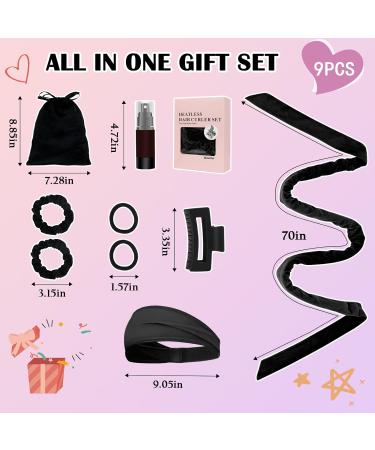 Heatless Hair Curlers for Long Hair - Overnight Soft Velvet Curling Band | Non-Slip Sleep Tie & Headband Curls (Black) - Buy Online on GoSupps.com