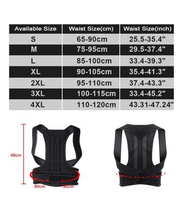 Adjustable Posture Corrector Back Support Shoulder Lumbar Brace Support Corset Back Belt for Men Dropshipping (Black M) lofty ambition - Buy Online on GoSupps.com