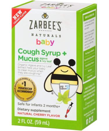 Zarbee's Baby Cough Syrup + Mucus with Organic Agave and Ivy Leaf On-the-Go Natural Grape Flavor 10 Single Serve Packs 1.0 fl oz (30 ml) Each