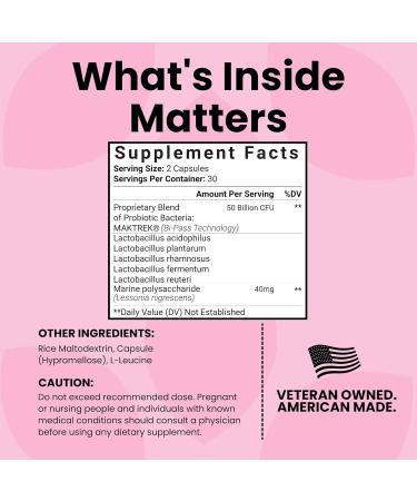 Luma Nutrition Probiotics for Women with Prebiotics - 50 Billion CFU - Formulated for Digestive Immune & Feminine Support - 60 Capsules 60 Count (Pack of 1) - Buy Online on GoSupps.com