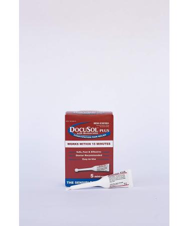 Docusol Plus Mini Enema Clear 5ml 5 Count - Docusate Sodium with Benzocaine - Buy Online on GoSupps.com