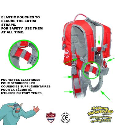 MDXONE Kids Snowboard Ski Harness Trainer | Retractable Leash & Seat Harness Red - Buy Online on GoSupps.com