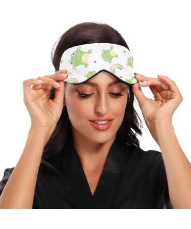 Adjustable Light Blocking Eye Mask for Deep Sleep - Ideal for Travel, Yoga, and Meditation - Breathable & Comfortable - Cartoon Frogs Design - Men and Women - Buy Online on GoSupps.com