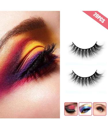 Yinettech 20 Pairs Self-Adhesive False Eyelashes with Scissors & Tweezers | 4 Styles 3D Soft Natural Eyelashes for Women & Girls - International Shipping - Buy Online on GoSupps.com