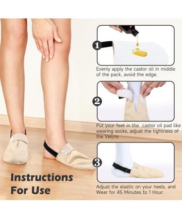 Upgraded 2.0 Castor Oil Pack Wrap for Feet - Organic Cotton Socks for Arthritis Tingling & Cracking - Moisturizing Relief (Oil Not Included - Buy Online on GoSupps.com