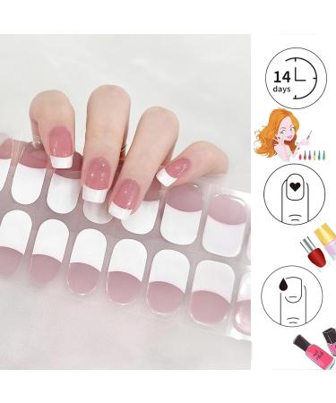 22Stickers Semi Cured Gel Nail Strips French Tip Stickers French Manicure Stickers Gel Nail Stickers Ice Transparent Nude Nail Patches Soft Self-adhesive Gel Nail Sticker Women's Long-lasting Nails - Buy Online on GoSupps.com