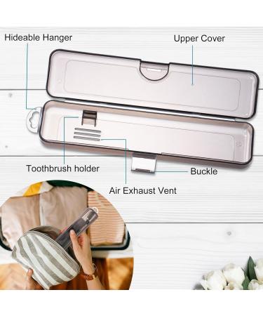 Yeeco Toothbrush Case - 2 Pack Transparent Black Travel Holder | Portable Plastic Toothbrush Case 20 x 4.7 x 3 cm for International Shipping - Buy Online on GoSupps.com