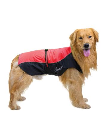 Ranphy dog rain coat waterproof for medium and large dogs reflective rain cover breathable with abdominal protection dachshund labrador dog jacket ultra -light safe dog cladding red 3xl (chest size: 65cm) red and black