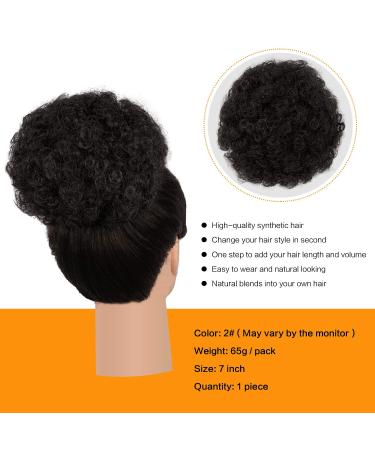 Buy Puff Afro Curly Wig Ponytail - Short Kinky Clip-In Synthetic Hair Bun | International Shipping - Buy Online on GoSupps.com