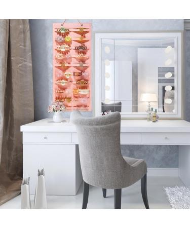 Hair Clips Storage - Felt Hair Accessories Organiser | 170g Hanging Hair Storage Organiser | Wear-Resistant Display Holder Claw Clips Holder | Hanging Hair Claw Clips Holder for Women Ladies Girls Pink - Buy Online on GoSupps.com