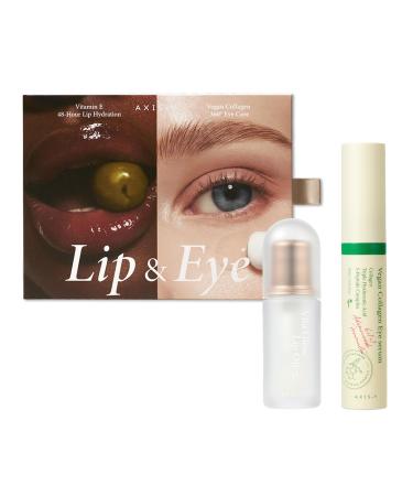 AXIS-Y Lip & Eye Set - Vita Glow Lip Oil Dreamy Olive & Vegan Collagen Eye Serum - Amazon Exclusive Korean Skin Care Kit - Limited Edition Hydra Barrier Duo for Lips & Eyes