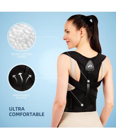 Back Brace Posture Corrector for Women and Men Shoulder Straightener Posture Corrector Adjustable Full Back Support Back Pain Relief - Scoliosis Hunchback Hump Thoracic Spine Corrector Black Medium - Buy Online on GoSupps.com