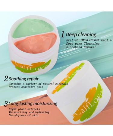 Clay Face Mask - Clay Mask For Controlling Oil And Refining Pores 2 Colors Cleansing Mask Deep Cleansing Mud Mask Spa Face Mask For Detoxing Hydrating Face Mask Improve Pore Blemish - Buy Online on GoSupps.com