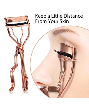 Buy Stylish Eyelash Curlers - Easy Grip Handle & 2 Extra Silicone Pads | Golden Design for Perfect Lashes - Buy Online on GoSupps.com