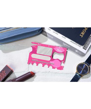 Wallet Ninja 2.0 (Advanced 20-in-1 Multitool Now with Mirror + Nail File) (Pink) - Buy Online on GoSupps.com