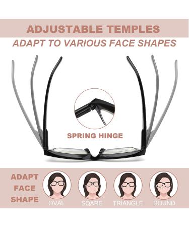 NaNaKo 3 Pack Women's Oversized Square Reading Glasses +2.75 - Black/Pink Tortoiseshell/Blackpink - Buy Online on GoSupps.com