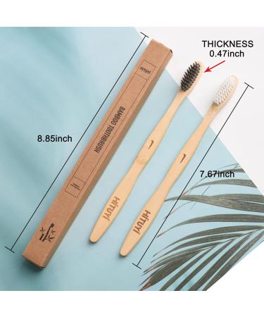 HiTuYi Bamboo Toothbrush (10 Pack) | Eco-Friendly Natural Toothbrushes for Adults with Travel Case, Charcoal Dental Floss | BPA-Free & Biodegradable - Buy Online on GoSupps.com