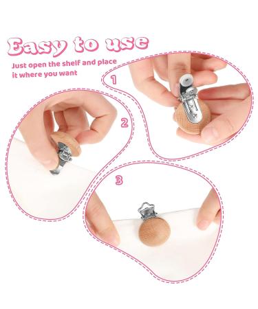 30-Piece Natural Beech Wood Pacifier Clip Set for DIY Teething Toys - Buy Online on GoSupps.com