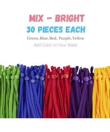 HomyBasic 150 Pcs Adjustable Elastic String for Masks 1/4 inch Mix-Rainbow - Soft Stretch Cord for Sewing Mask - Buy Online on GoSupps.com